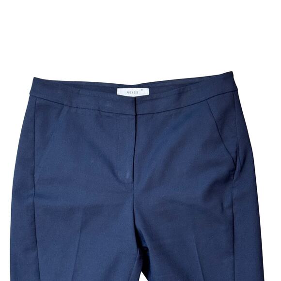 Reiss Darlas Skinny Mid Rise Zip-Hem Cropped Trousers Pants Blue Women's Size 4 - Picture 3 of 13